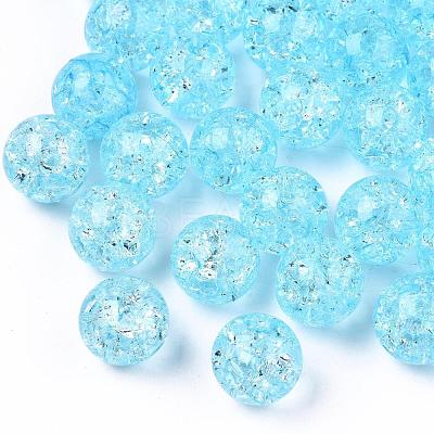 Transparent Crackle Acrylic Round Beads Strands CCG-R002-12mm-04-1