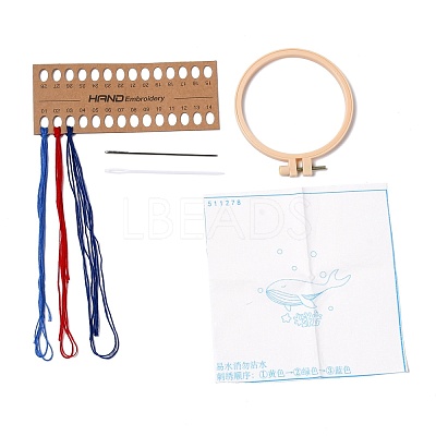 DIY Cartoon Animal Embroidery Sets DIY-G037-01A-1