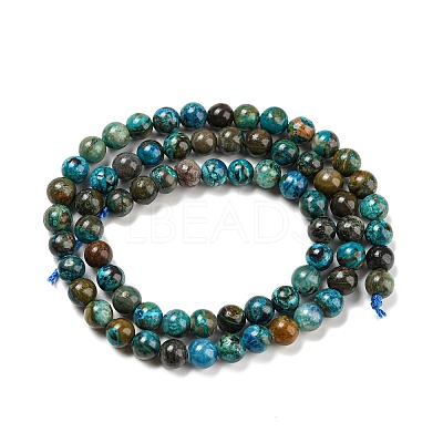 Natural Chrysocolla Beads Strands G-P503-10MM-05-1
