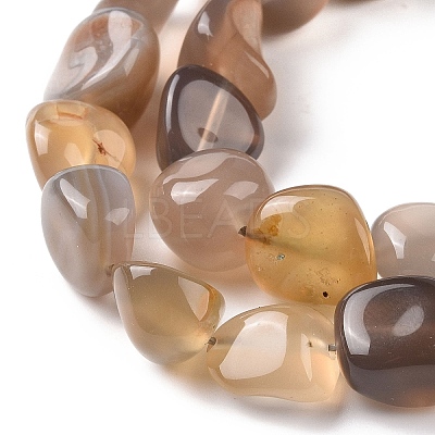 Natural Grey Agate Beads Strands G-A208-03-1
