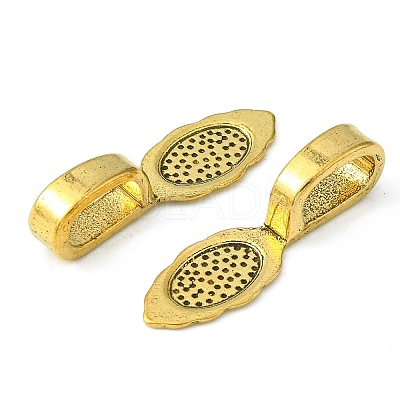 Tibetan Style Alloy Glue-on Flat Pad Bails GLF10728Y-1