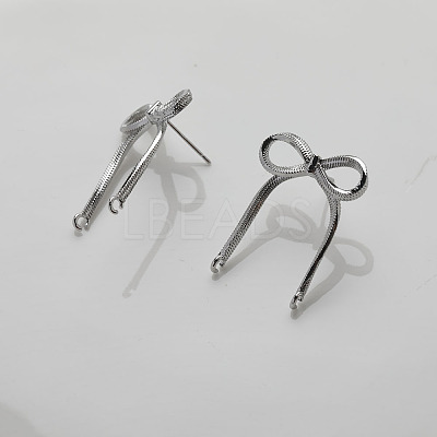 Brass Stud Earring Finding KK-U061-14B-P-1