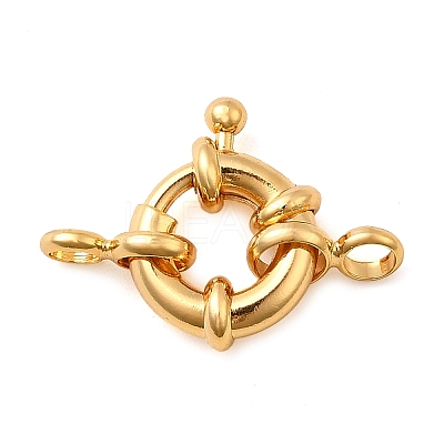 Brass Spring Ring Clasps X-KK-D407-01G-B-1