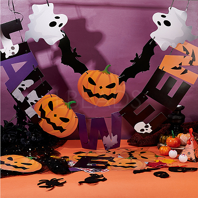 Halloween Decoration Paper Flag Banners DIY-WH0453-12B-1