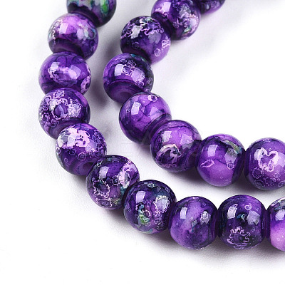 Baking Paint Glass Beads Strands DGLA-N003-6mm-A07-1