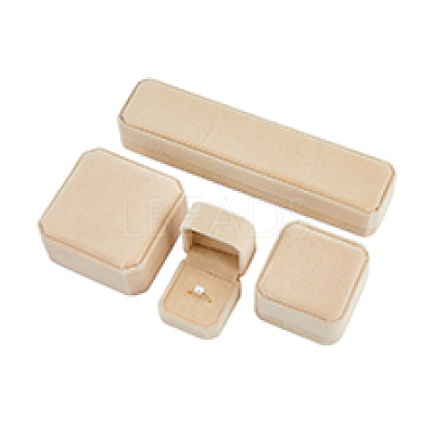 4pcs 4 styles Square & Rectangle Velvet Jewelry Gift Boxes Set ODIS-DC0001-02-1