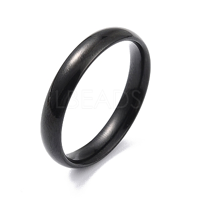 Ion Plating(IP) 304 Stainless Steel Simple Plain Band Finger Ring for Women LS-RJEW-B036-03EB-1