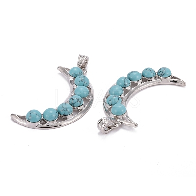 Synthetic Turquoise Big Pendants PALLOY-I204-01P-1