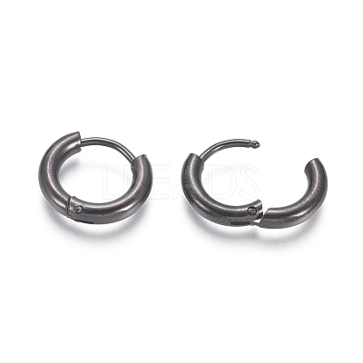 304 Stainless Steel Huggie Hoop Earrings EJEW-F111B-13mm-B-1
