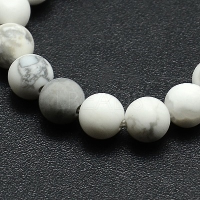 Frosted Howlite Round Bead Strands G-M064-4mm-12-1