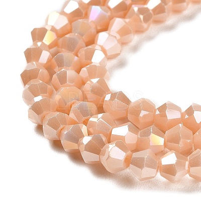 Opaque Solid Color Electroplate Glass Beads Strands LS-EGLA-A039-P4mm-B06-1
