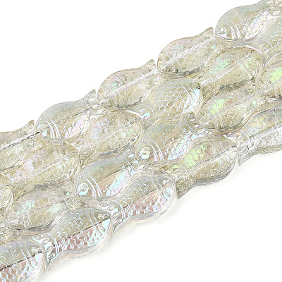Transparency Electroplate Glass Beads Strands GLAA-T023-40B-02-1