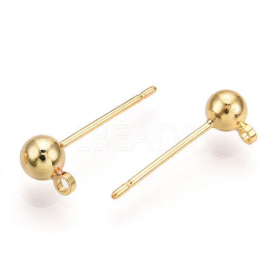 Brass Stud Earring Findings KK-I649-10G-NF-1