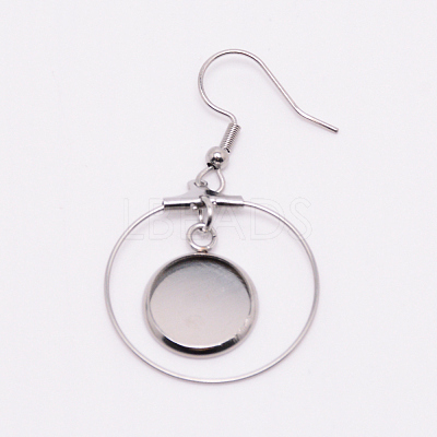 Stainless Steel Dangle Earrings STAS-WH0015-38P-1