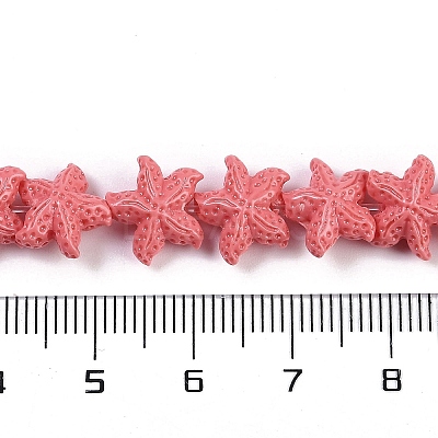 Synthetic Coral Dyed Carved Beads Strands X-CORA-K009-06A-08-1