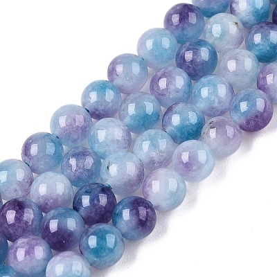 Dyed Natural White Jade Beads Strands X-G-T138-6mm-210-6-1