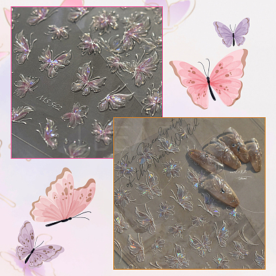 Butterfly Pattern PET Nail Art Stickers MRMJ-WH20017-011C-1