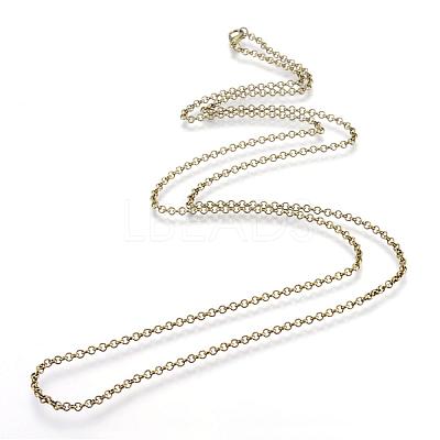 Iron Rolo Chains Necklace Making MAK-R015-75cm-AB-1