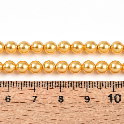 Baking Paint Pearlized Glass Pearl Bead Strands HY-N002-5mm-A08-1
