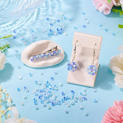 405Pcs Eletroplated Transparent Glass Beads GLAA-TA0003-66A-1