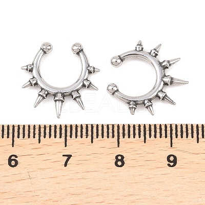 316 Stainless Steel Hoop Nose Rings AJEW-C044-05A-AS-1
