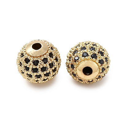 Rack Plating Brass Cubic Zirconia Beads LS-ZIRC-S001-10mm-A01-01-1