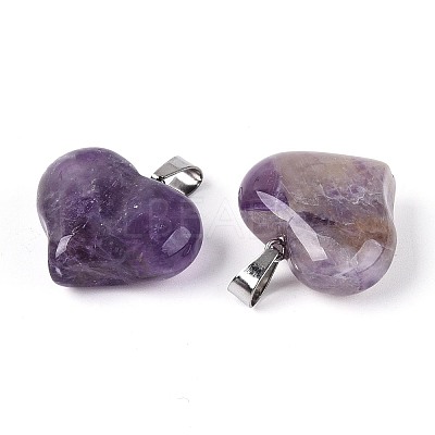 Natural Banded Amethyst Pendants G-N361-01P-03-1