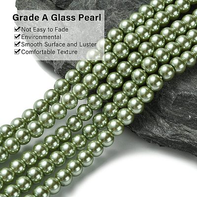 Eco-Friendly Dyed Glass Pearl Beads Strands HY-A008-6mm-RB055-1