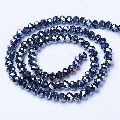 Electroplate Glass Beads Strands EGLA-A034-P4mm-B-1