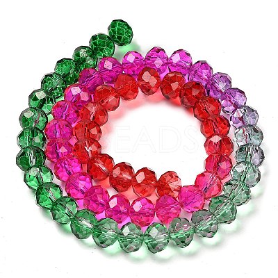 Transparent Painted Glass Beads Strands DGLA-A034-T6mm-A24-1