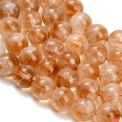 Hearted Natural Citrine Beads Strands GG-T002-A01-12mm-1