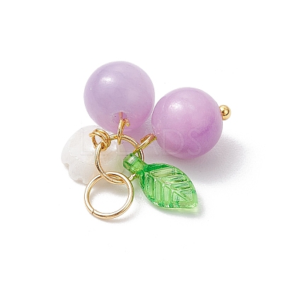 6Pcs 6 Colors Natural Malaysia Jade & White Jade & Topaz Jade & Green Jade & Yellow Jade Pendants PALLOY-JF03252-1