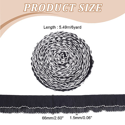6 Yards 2-Layer Polyester Pleated Ribbon OCOR-FG0002-03A-1