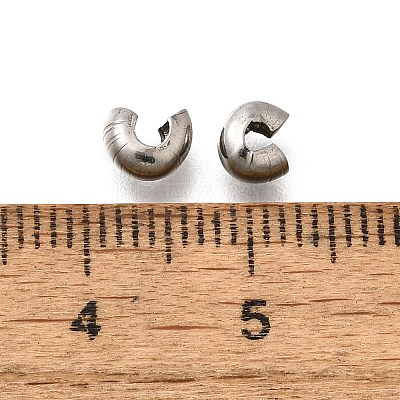 304 Stainless Steel Crimp Beads Covers STAS-P239-34P-04-1
