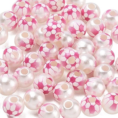 Sports Printed ABS Plastic Beads PL-CBA1C22-07-1