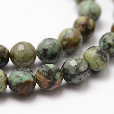 Natural African Turquoise(Jasper) Beads Strands X-G-D840-15-4mm-1