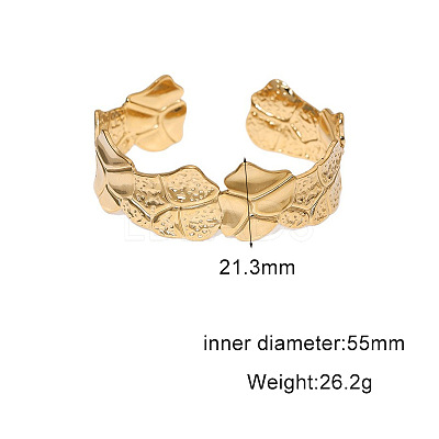 Textured 304 Stainless Steel Cuff Bangles for Women FS-WG3DC78-01-1