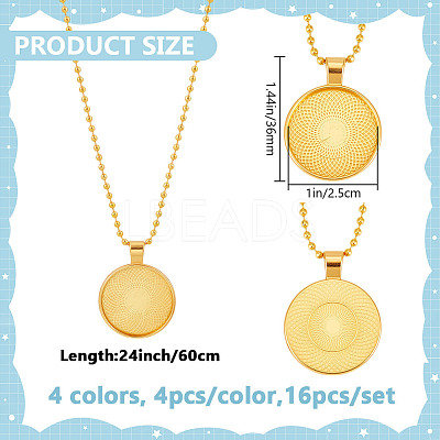 16Pcs 4 Colors Iron Ball Chain Necklaces Making NJEW-DR00011-1