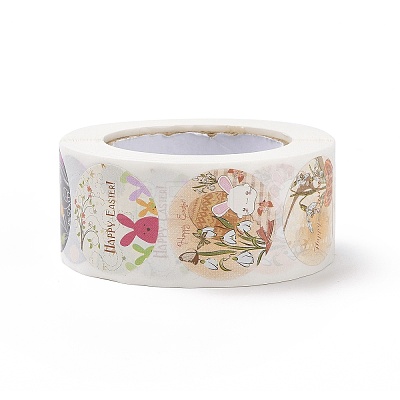 8 Patterns Easter Theme Self Adhesive Paper Sticker Rolls X1-DIY-C060-03Q-1