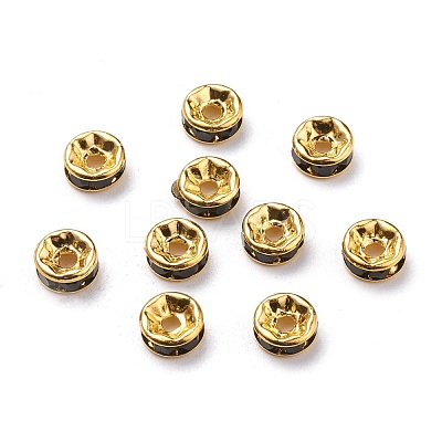 Brass Grade A Rhinestone Spacer Beads RSB036NF-04G-1