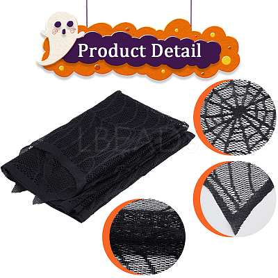 Halloween Theme Polyester Lace Embroidery Table Mats AJEW-WH0166-64-1