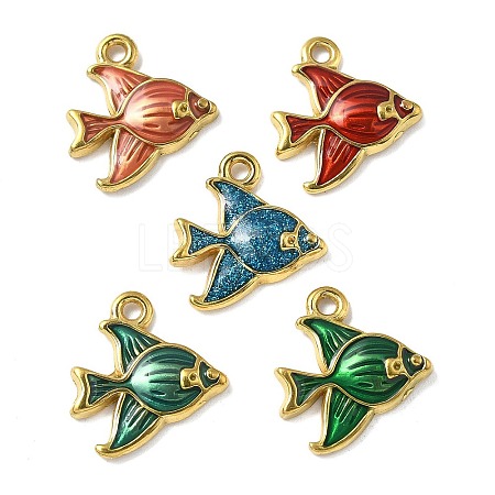304 Stainless Steel Enamel Pendants STAS-D369-21G-1