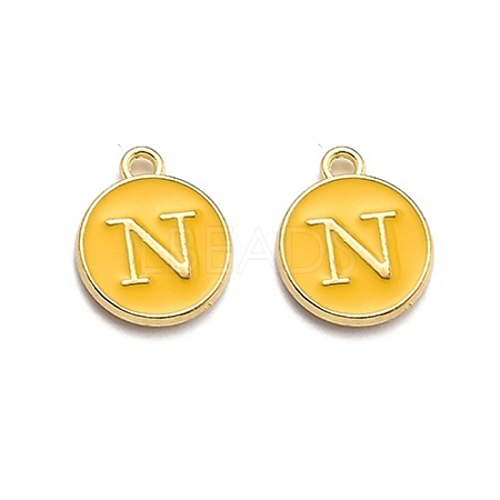Golden Plated Alloy Enamel Charms ENAM-Q437-13N-1