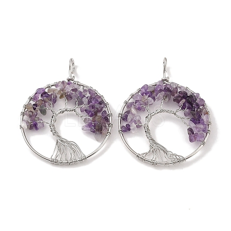 Natural Amethyst Big Pendants G-G910-K13-P-1