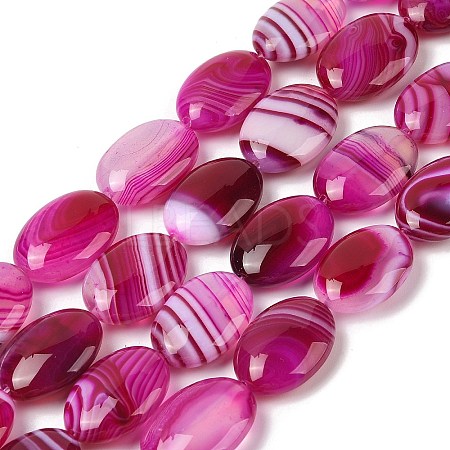 Natural Striped Agate/Banded Agate Beads Strands G-Q182-01A-1