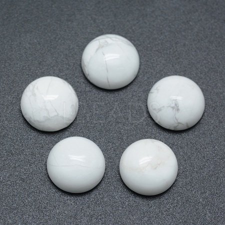 Natural Howlite Cabochons G-P393-R32-4MM-1