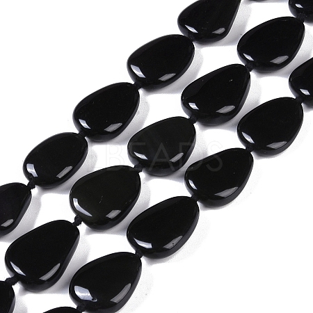 Natural Black Gemstone Beads Strands G-Q164-C01-01-1