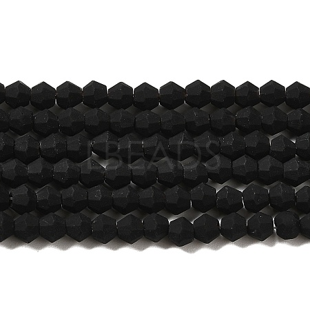 Imitate Austrian Crystal Frosted Glass Beads Strands GLAA-F029-TM4mm-B02-1