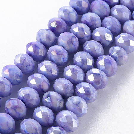 Opaque Baking Painted Glass Beads Strands EGLA-N006-010A-B07-1