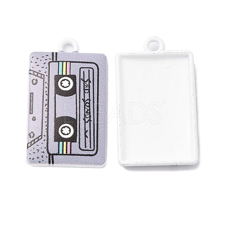 Spray Painted Alloy Pendants PALLOY-D016-06B-1